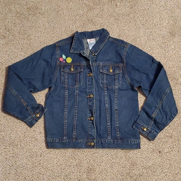 Disney The Little Mermaid Ariel Jean Jacket L - Picture 1 of 10